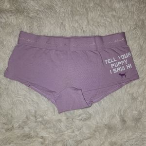 VICTORIAS SECRET'S PINK MEDIUM TELL YOUR PUPPY I SAID HI BOY SHORT BOXER